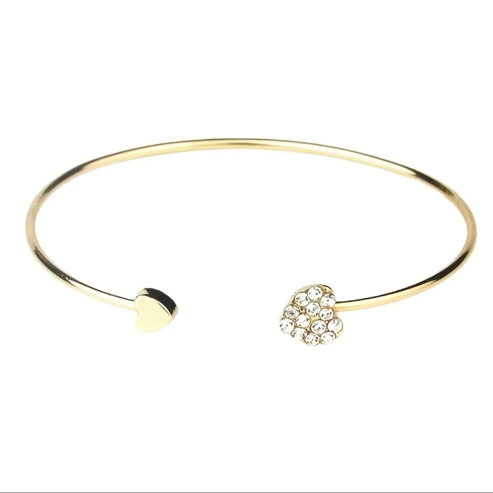 Love Heart Bangle Bracelet Adjustable Hand Jewelry For Women